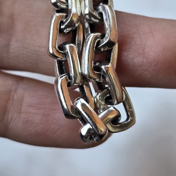 Sterling Square Link Thick Chain - Picture 6 of 7